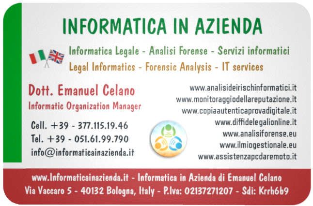 business card informatica in azienda