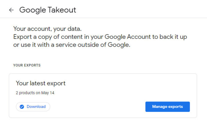 Google Takeout Certification : anything that can be legally certified for your account